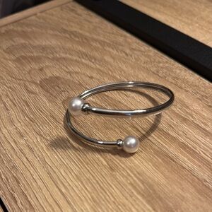 Silver Toned Cuff Bangle Bracelet